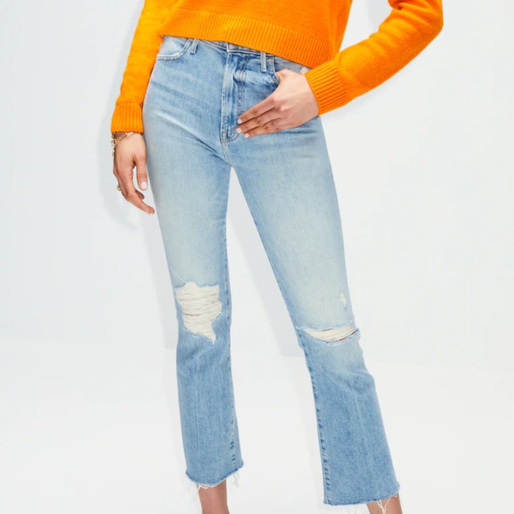 NWT MOTHER Hustler Ankle Fray Jeans Size 25